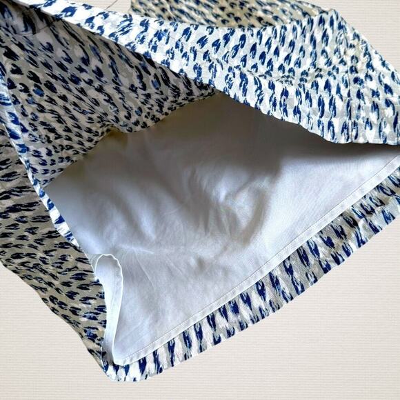 Madewell Silk Sleeveless Strappy Mini Casual Dress Slip Size 0 Blue Gray Printed - Picture 8 of 11